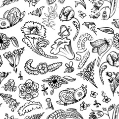 Naklejka premium doodle seamless pattern