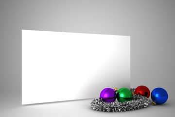 Poster with colourful christmas decorations