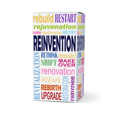 reinvention word on product box