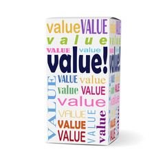 value word on product box