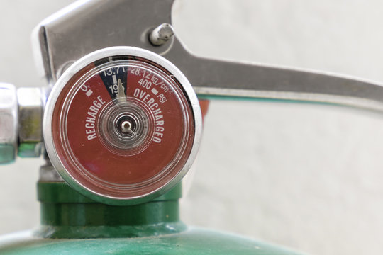 Pressure Gauge Of Green Fire Extinguisher Non Cfc