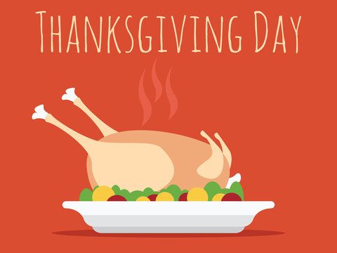 Thanksgiving Day with turkey vector illustration