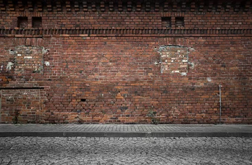 Deurstickers Bakstenen muur Oude grunge stedelijke achtergrond