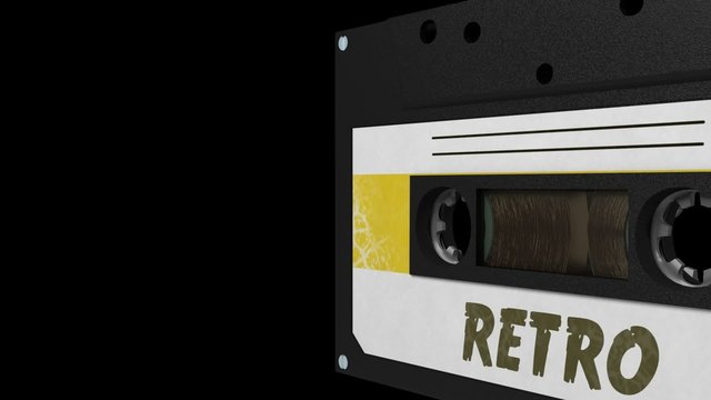 seamless VJ loop - white and yellow retro cassette