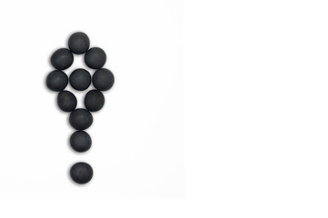 Black pebble exclamation sign