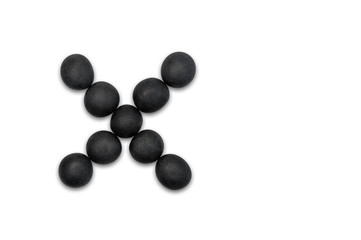 Black pebble cross mark