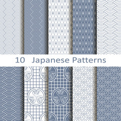 Set of ten Japanese patterns - 69679520