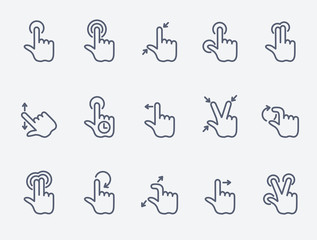 Touch gestures icons