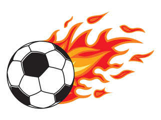 Fototapeta premium Soccer ball in fire