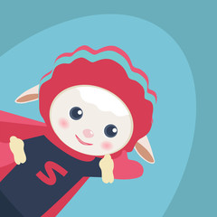 New Year illustration of a cute cartoon sheep