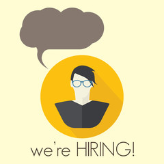 We are hiring man with cloud speech