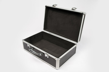 Suitcase for cosmetics isolated on white background