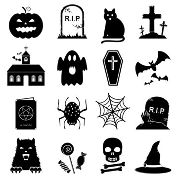Halloween icon set vector