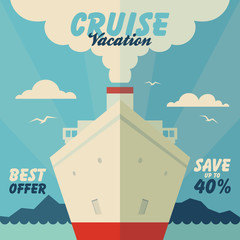 Cruise vacation and travel illustration