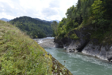 Naklejka na ściany i meble mountain river Laba in the Caucasus
