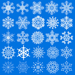 Snowflakes set for Christmas and New Year design