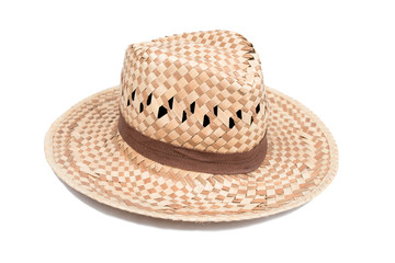 Fototapeta na wymiar woven fashion hat isolate on white background