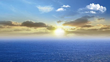 Beautiful Vibrant Ocean Sunset Background