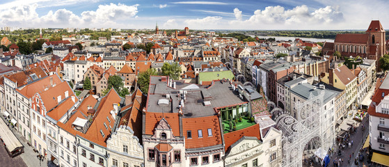High resolution panorama of Torun, Poland. - obrazy, fototapety, plakaty