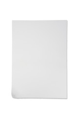 White paper on white background isolated vertical