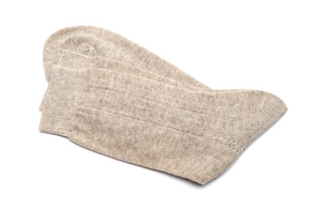 Pair of gray socks isolated on a white background