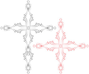 Pinstripe Christian Cross : Vinyl Ready