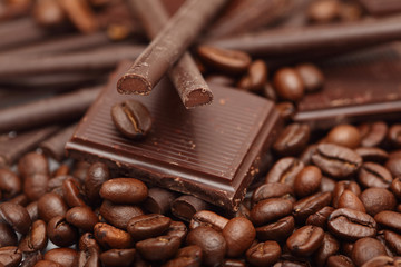 Chocolate and coffee beans