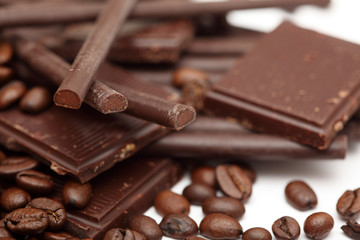 Chocolate and coffee beans