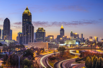 Fototapeta na wymiar Atlanta, Georgia Skyline at Dawn