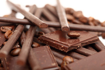 Chocolate and coffee beans