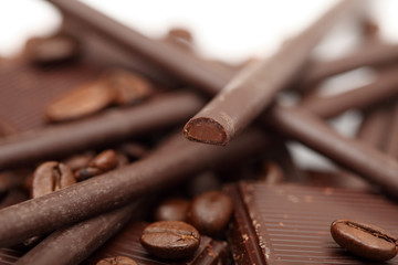 Chocolate and coffee beans