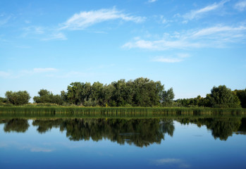 Fototapeta na wymiar River Chagan in Kazakhstan, summer