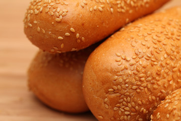 Bread rolls with sesame