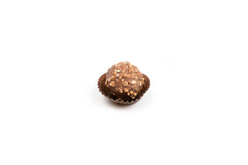 chocolate ball candy isolated on white background