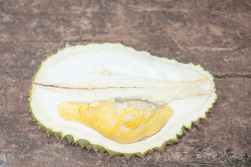 Durian fruit on wood background