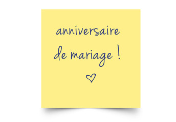 anniversaire de mariage französisch post it