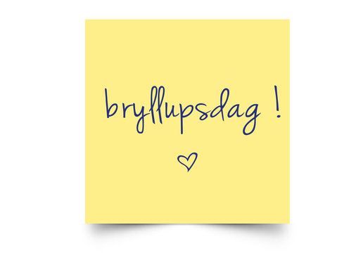 bryllupsdag norwegisch post it