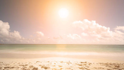 tropical beach at sunset