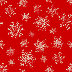 Naklejka na ściany i meble winter background snowflakes red