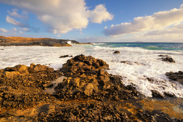 Fototapeta na wymiar Fuerteventura, Wyspy Kanaryjskie, Corralejo, wybrzeże