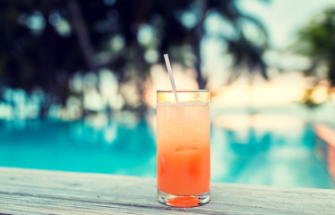 cocktail drink on tropical beach