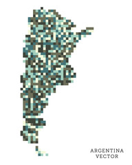 Pixel art outline of Argentina