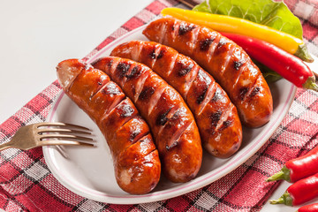 Grilled sausage.