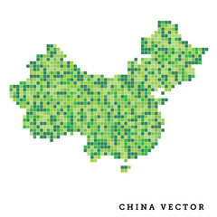 Pixel art outline of China