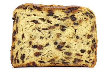 Rosinenbrot isoliert auf weißem Hintergrund