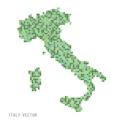 Fototapeta na wymiar A vector outline of Italy in a pixel art style