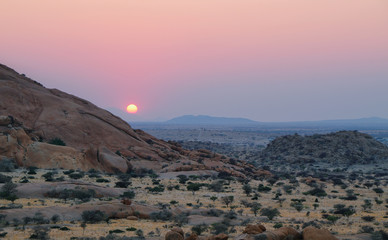 Colorful rocky landscape in Spitzkoppe Namibia