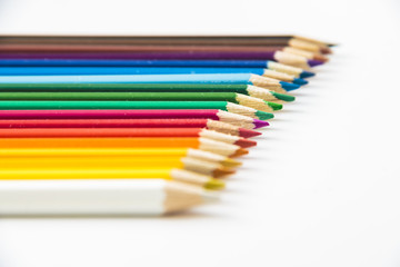 Obraz premium Colored pencils isolated on white background
