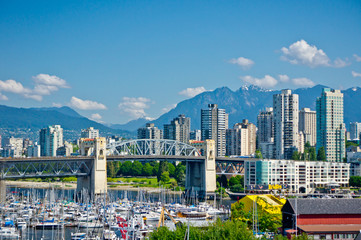 Naklejka premium Piękny widok na Vancouver, Kolumbia Brytyjska, Kanada