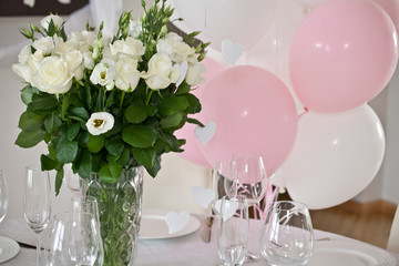 Table decor with flowers table